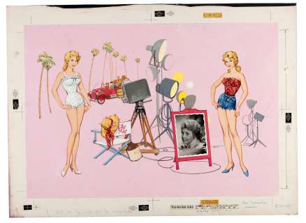 "ELLY MAY OF THE BEVERLY HILLBILLIES CUT-OUT DOLL BOOK" ORIGINAL COVER ART. | Hake’s