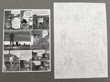 Hermann - Planche originale crayonnés - Jeremiah T.24 - Le Dernier Diamant  - (2003) | Catawiki