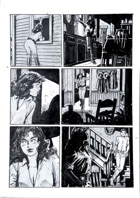 Horacio Altuna | Original page for Tex "Inferno a Red Junction". Cm. 21x30. Ink. Code 2038. | Segni e Disegni