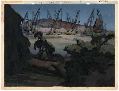 FLEISCHER STUDIOS "GULLIVER’S TRAVELS" PAINTED ANIMATION MASTER BACKGROUND. | Hake’s