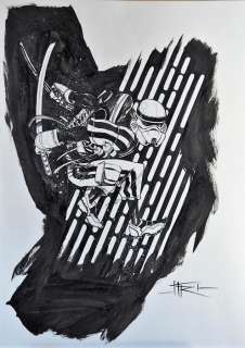 Guerre Stellari - Marco Itri - original illustr. - Page volante - EO - (2018) | Catawiki