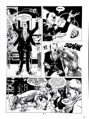 Bruno Brindisi | Original page for Dylan Dog. Cm. 30x40. Ink and felt. Code 2075. | Segni e Disegni