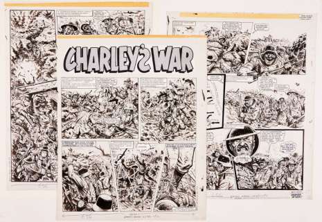 Charleys War: 3 original artworks by Joe Colquhoun from Battle-Action 260… | Comic Book Auctions ltd