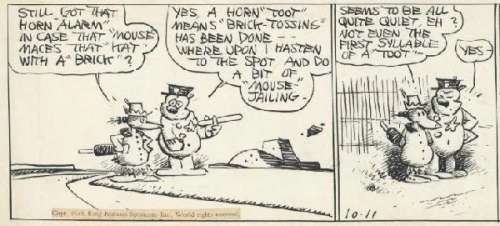 137: Herriman Krazy Kat daily 1939 original comic art | Russ Cochran