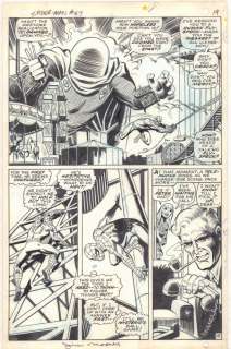 Jim Mooney, John Romita Sr. - Amazing spider-man #67 p. 15 - awesome spider-man vs. Mysterio cover scene battle at amusement park splash - 1968 signed