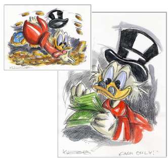 Donald Duck - Dagobert Duck â€œCash Onlyâ€ & â€œGold Bathâ€ - UNICA (2018) | Catawiki