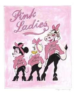 Minnie, Daisy and Clarabelle inspired by Grease - Pink Ladies - Original Painting - Tony Fernandez | Catawiki