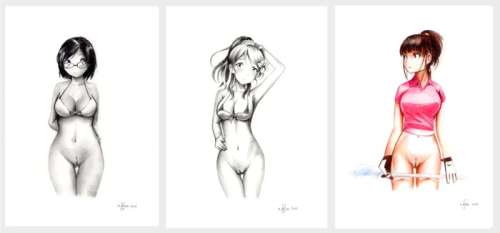 Roze, An - 3 Dessins originaux - Manga style - (2017) | Catawiki