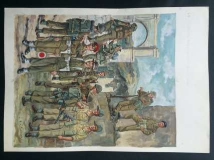Funcken, L. & F. - Illustration originale Ã  la gouache (p.59) - L’Uniformes et les Armes des Soldats de la Guerre 1939-1945 T.3 - (1974) | Catawiki