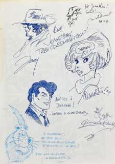 Collectif - Ensemble de 6 dédicaces sur feuille libre… | Collauctions