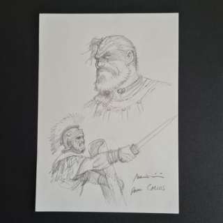 Enrico Marini. Aigles... | Enrico MARINI. Aigles de Rome. Crayonné. 2 personnages... | Aibo Art Auction