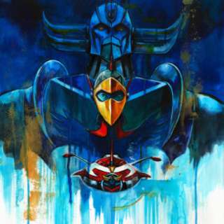 Gwendal Lemercier - Tirage retravaillé aux encres ” Hommage à Goldorak”