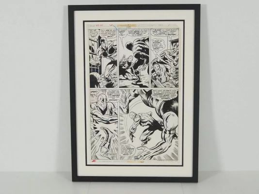 Lot 278 - GEORGE TUSKA INVINCIBLE IRON MAN ORIGINAL ART - "Showdown with the Guardsman!" Story Page 7 - | Excalibur Auctions