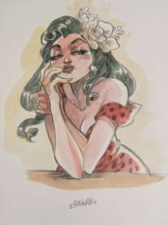 Barbucci, Alessandro - Dessin original en couleur - Pin-up  (2014) | Catawiki