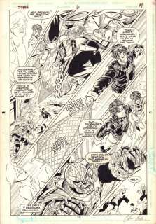 Chris Batista, Rich Faber - Steel #6 p. 14 - superboy action vs. Hardware - 1994 signed