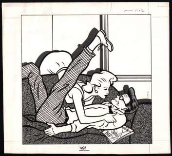 Minus, Walter - Originele tekening - ’Swing Baby’ - O.I. encre sur papier Ã  dessin épais - (1990) | Catawiki