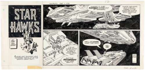 "STAR HAWKS" 1978 SUNDAY PAGE ORIGINAL ART BY GIL KANE. | Hake’s