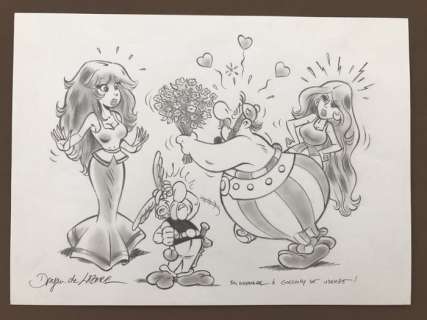 De Lazare, Dragan - Dessin original - Hommage Ã  Uderzo - Rubine et (2016) | Catawiki