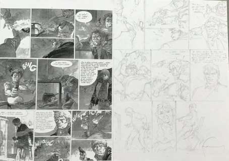 Hermann - Planche originale crayonnés (p.34) - Jeremiah T.24 - Le Dernier Diamant  - EO - (2003) | Catawiki