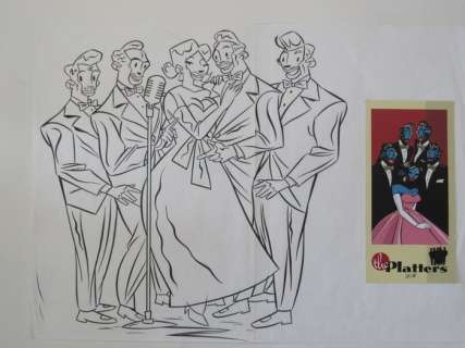 Lapone, Antonio - Couverture originale - ’The Platters’  - sur 2 feuilles collées (2006) | Catawiki