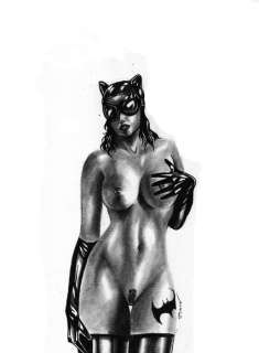 Batman - Catwoman naked pin up original drawing 42 x 30 cm - EO (2018) | Catawiki