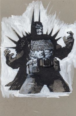 Jason Shawn Alexander | Absolute Batman mixed media drawing | Jason Shawn Alexander