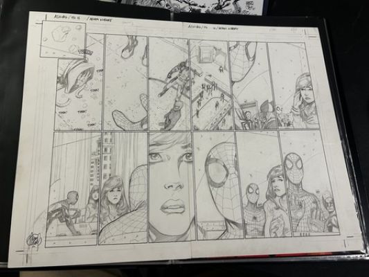 ADAM KUBERT ORIGINAL ART ASTONISHING SPIDER-MAN & WOLVERINE #6 DOUBLE PAGE 15 16