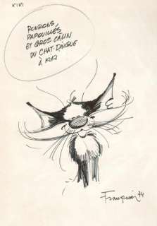 Franquin. Dessin original dédicacé Gaston | BDEnchères