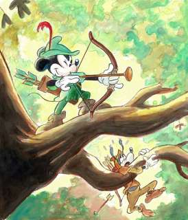 Mickey Hood & Goofy Tuck in Sherwood Forest - Original Painting - Tony Fernandez - Art original | Catawiki