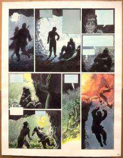 He Pao - De Dwaze Monnik/ Le Moine Fou 4 - Originele pagina (p.33) - De Pas van de Wind/ Le Col du Vent - Page volante - Aquarelle et O.I. encre - (1989) | Catawiki