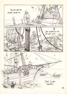 PEDROSA (né en 1972) - Lot 218 - Trois ombres Technique mixte sur papier pour la planche...