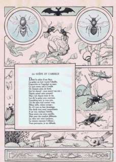 Rabier. Benjamin | Â«La Guêpe et l’AbeilleÂ». Encre de Chine rehaussée d’aquarelle | Tessier Sarrou