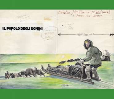 IVO MILAZZO - Copertina per Ken Parker n.11 ‘Il popolo degli uomini’. Cepim. 1978. Cm.34 x 48. China e acquarello su cartoncino. Firmata ab origine.