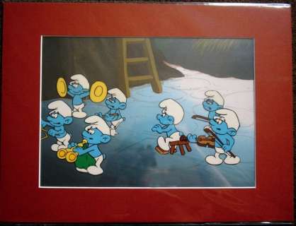 Peyo  - Smurfs animation cel - Les Schtroumpfs  - orchestre - (1981/1989) | Catawiki