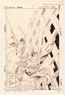 DC COMICS PRESENTS: SUPERMAN AND ROBIN AND ELONGATED MAN #58 COVER ORIGINAL ART BY GIL KANE. | Hake’s