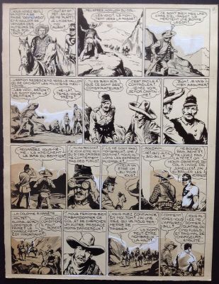 Galep, Aurelio Galleppini (Concept), Atelier Chott (Scénariste), Rémy (Concept), Rémy Bordelet (Concept) | Galep Aurelio Galleppini & Rémy Big Bill Le Casseur Planche Originale 6 du BB 69 , Encre Gouache Atelier Chott 1952 Top | 2DGalleries