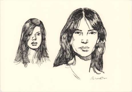 Bastien Vives | Corto Maltese - Illustration du livre"Le jour d’avant" - 37 - H:20 x L:29 - Encre - 2025 - | Manjari & Partners