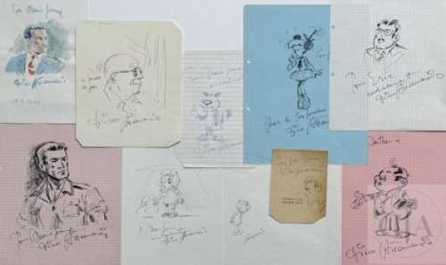 Attanasio/Collection de 10 dessins dedicaces illustrant… | Dagoty