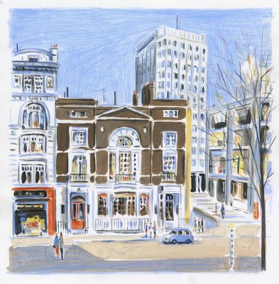 Dominique Corbasson | Sunny winter - Acrylique et crayons de couleur sur papier | Huberty Breyne Gallery