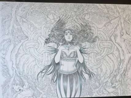 Complainte des Landes perdues - Dessin original pour ex-libris - Jamaniel - Page volante - (2015) | Catawiki