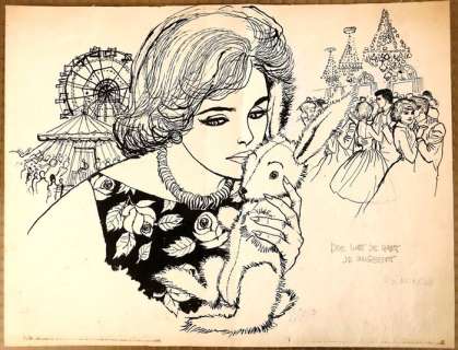 Thé Tjong Khing / Jan Wesseling - Originele tekening voor het damesblad Rosita - (1960) | Catawiki