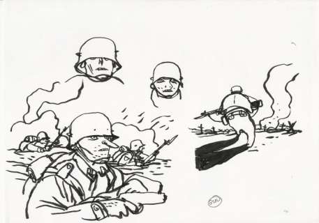 GiPi - illustrazione originale "Soldati 01" - Page volante | Catawiki