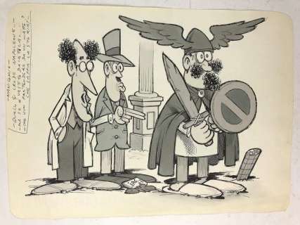 Jacovitti - Illustrazione originale "Manicomio: Quello si crede Napoleone" - Page volante - (1963) | Catawiki