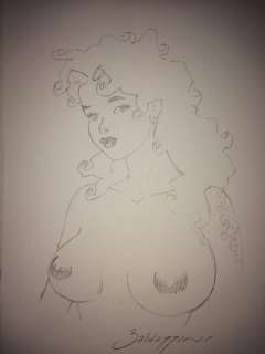 R. Baldazzini - illustrazione originale erotica firmata - Page volante | Catawiki