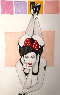 Emmanuelle Clint - original artwork " Letto Rosa " - Page volante - (2013) | Catawiki