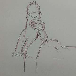 The Simpsons - Matt Groening - Homer - Includes COA - Page volante - EO | Catawiki