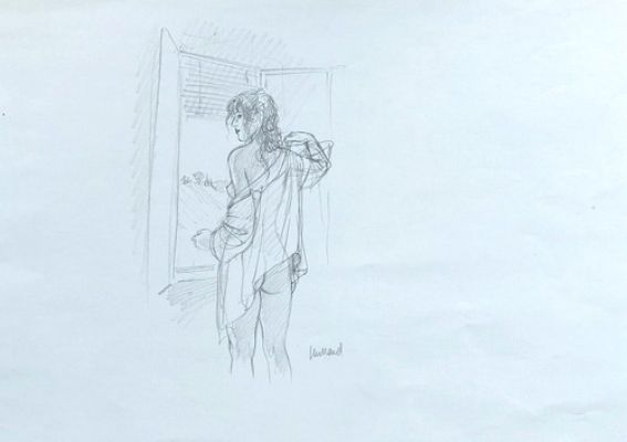 ANDRE JUILLARD : "NU A LA FENETRE", ILLUSTRATION ORIGINALE AU CRAYON 29.7x21 cm | eBay Europe