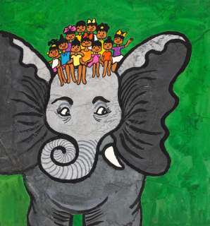 Julitta Karwowska-Wnuczak (1935) | Julitta Karwowska-Wnuczak | "Mały słonik Kuba", projekt ilustracji, 1970 | Desa Unicum