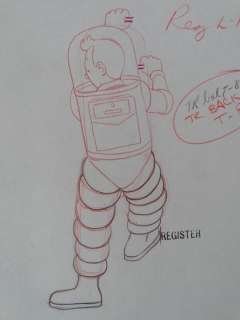 Tintin - Croquis préparatoire pour film d animation - On a marché sur la lune (années 60) | Catawiki