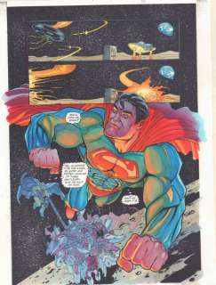 Jasen Rodriguez, John Kalisz, Scott Benefiel - jla: gods and monsters #1 p. 35 color guide art - superman and martian manhunter splash - 2001